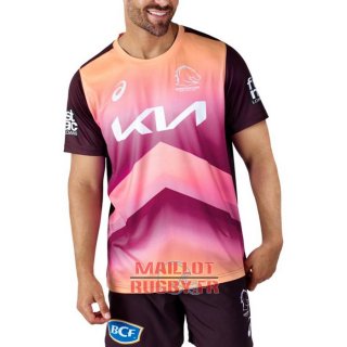 Maillot Brisbane Broncos Rugby 2024 Entrainement Rose