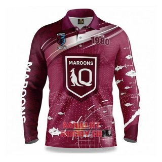 Maillot NRL Queensland Maroons Rugby 2022 Fish Finder Maillot NRL Queensland Maroons Rugby 2022 Fish Finder