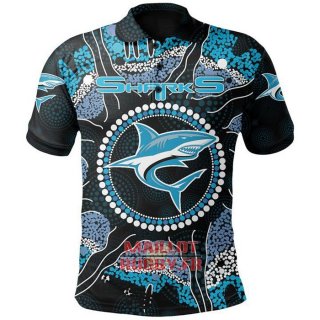 Maillot Polo Cronulla Sutherland Sharks Rugby 2021 Indigene Maillot Polo Cronulla Sutherland Sharks Rugby 2021 Indigene